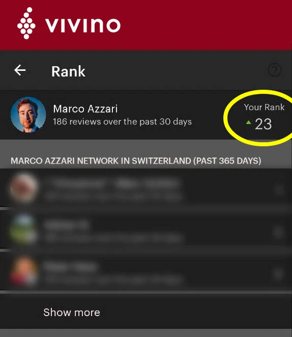 Capture du profil Vivino de Marco Azzari